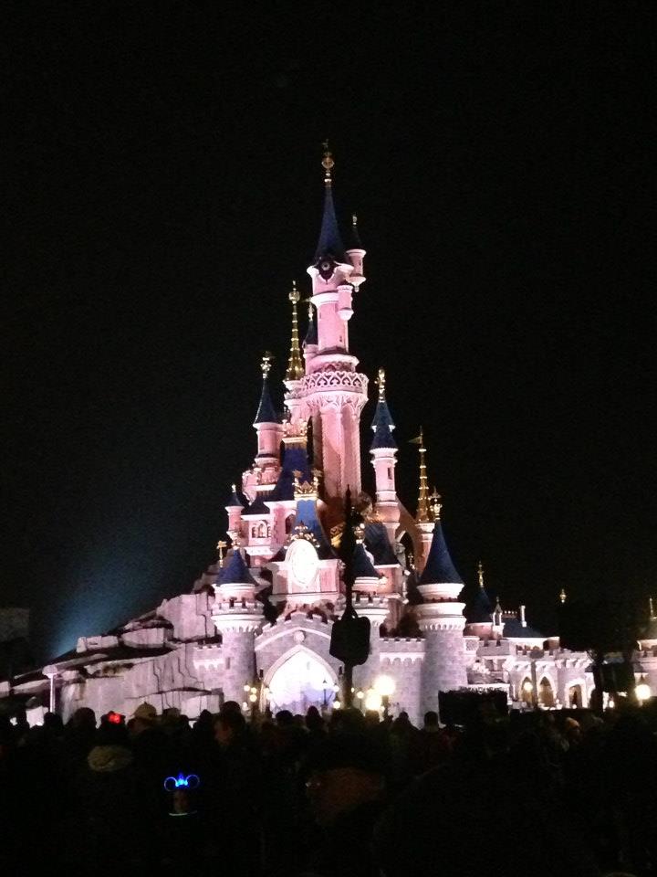 Disneyland Paris Postcard Castle at Night 